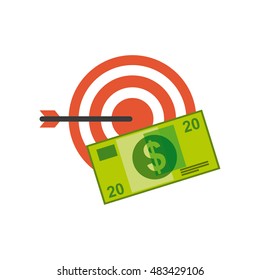 target arrow with business icon vector illustration design