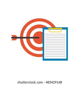 target arrow with business icon vector illustration design