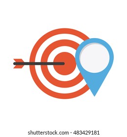 target arrow with business icon vector illustration design