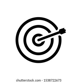 Target with arrow. Business success concept. Vector flat target isolated icon.