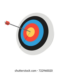 Target with arrow. Business success concept. Vector flat target isolated icon.