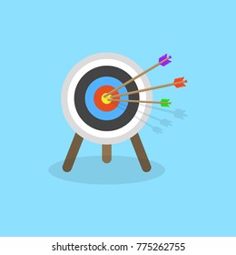 Target with arrow. Business success concept. Vector illustration.