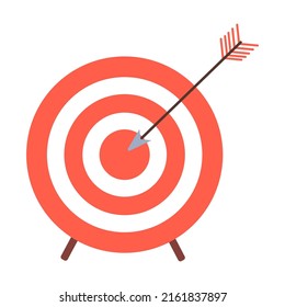 Target with an arrow in the center. Vector illustration for leadership