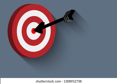 Target with arrow in centre.