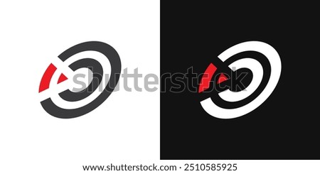 Target Arrow circle icon logo vector. Aim focus bullseye logo isolated