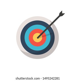 target and arrow color icon in flat style