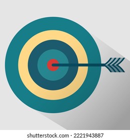 target arrow color icon in flat style, vector