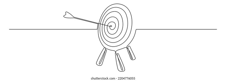 Target Arrow Continuous Line Drawing Hand Stock Vector (Royalty Free ...