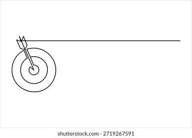 Alvo com seta contínua um desenho de arte de uma linha de ilustração vetor contorno minimalista
