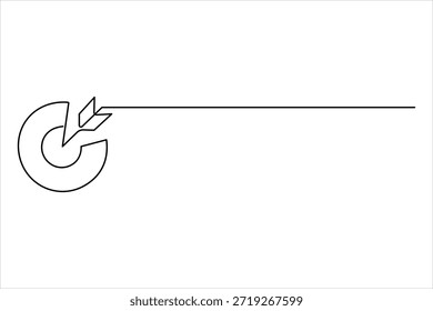 Dibujo continuo de una línea del arte del objetivo con la flecha de la Ilustración vectorial minimalista del contorno

