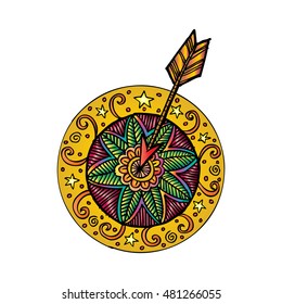 Target with arrow. Decorative style.