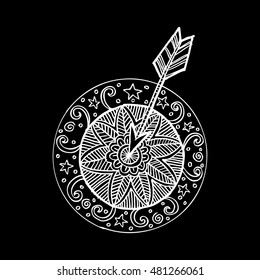 Target with arrow. Decorative style.