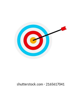 Target with an arrow. Design Target with an arrow in the center. reached the goal vector illustration