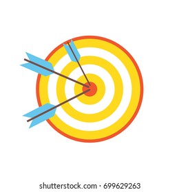Target Arrow Flat Business Icon Vector Illustration