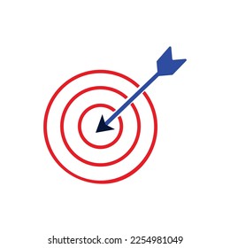 Icono de diseño plano de flecha de destino
