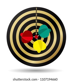  Target with an arrow flat icon concept market goal vector picture image.