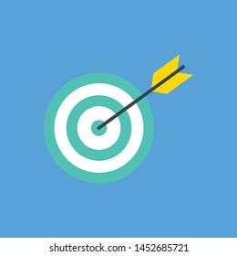 Target with an arrow flat icon concept market goal vector 