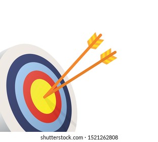 Target with an arrow flat icon concept market goal vector picture image. Concept target market.