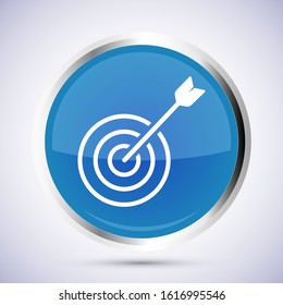 Target with an arrow flat icon concept market goal vector picture image. Concept target market, audience, group, consumer. Bullseye or goal Isolated sign