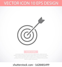 Target with an arrow flat icon concept market goal vector picture image. Concept target market, audience, group, consumer. Bullseye or goal Isolated sign