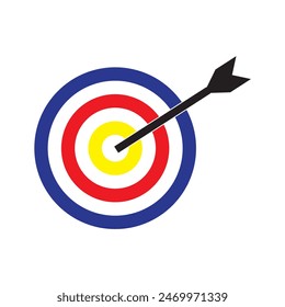 Target with an arrow flat icon concept market goal.