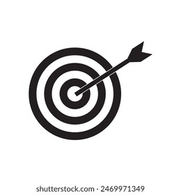 Target with an arrow flat icon concept market goal.
