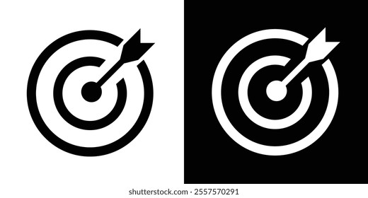 Target with arrow flat icon concept market goal vector picture image. isolated on white background, audience, group, consumer. Bullseye or goal Isolated sign. Vector Illustration of target with arrow