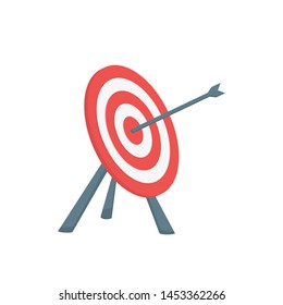 target and arrow flat isometry on a white background