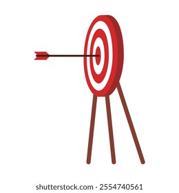 Target and arrow flat vector design isolated on a white background