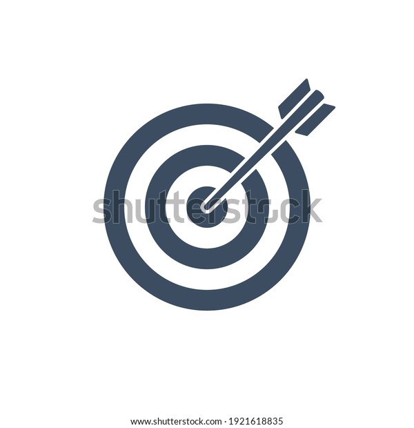 Target with arrow flat\
vector icon.