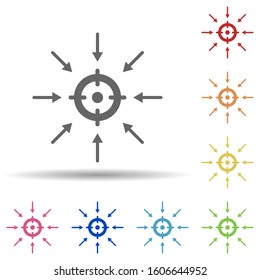 Target, arrow, focus in multi color style icon. Simple glyph, flat vector of business icons for ui and ux, website or mobile application