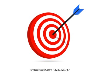 Target with arrow. Target focus symbol sign. Shoting target. Goal achieve concept. Vector illustration isolated on white background
