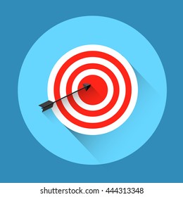 Target Arrow Get Aim Business Concept Icon Flat Vector Illustration