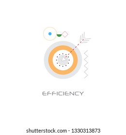 target arrow get aim precision business efficiency concept line style white background