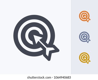 Target & Arrow - Glyph Icons. A professional, pixel-aligned icon.