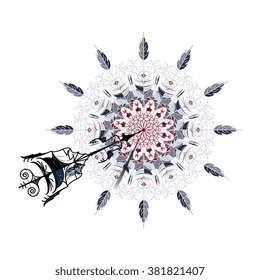 Target with arrow, goal achieve concept.  Vector illustration.
Dart Hitting A Target, successful concept. 