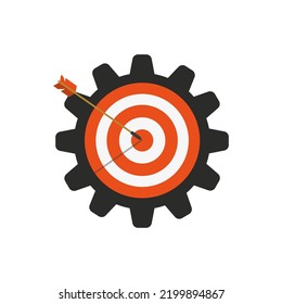 The target the arrow hit. Vector illustration