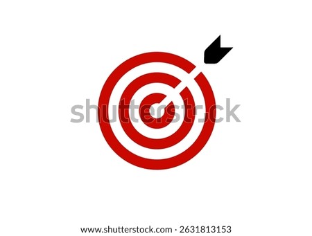 Target With Arrow Hitting Center for Business, Marketing, Goal Achievement, and Strategy Concepts. Perfect for Presentations and Infographics. Vector Illustration.