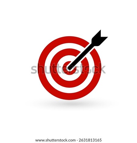 Target With Arrow Hitting Center for Business, Marketing, Goal Achievement, and Strategy Concepts. Perfect for Presentations and Infographics. Vector Illustration.