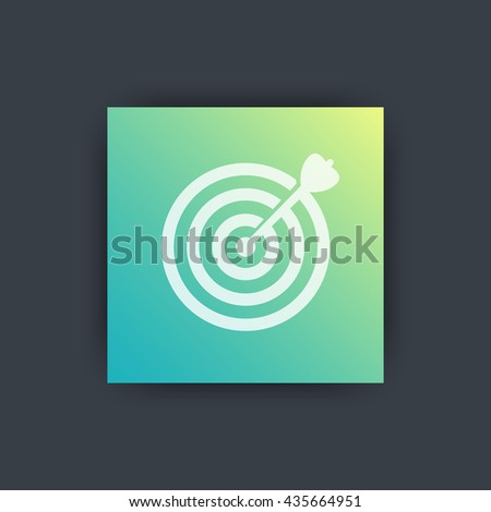 target with arrow icon, achieving goal, vector illustration