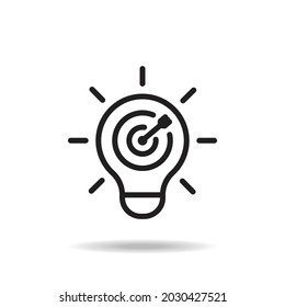 target arrow icon with black line style. with the concept of success. suitable for business and personal graphic assets, web design, print media, applications, etc. EPS 10 vector.