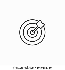 Target and Arrow Icon with Editable Stroke and Pixel Perfect. Icon marketing target graphic design single icon vector illustration