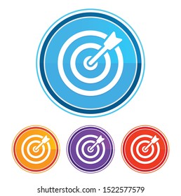 Target arrow icon flat design round buttons set illustration design isolated on white background