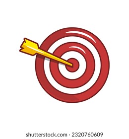 Target with arrow icon. Flat illustration of target with arrow vector icon for web