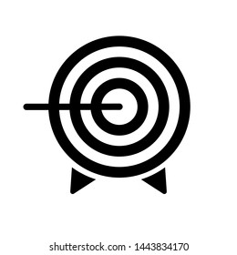 Target Arrow Icon. Focus, Goal or Dartboard in Simple Vector Sign & Trendy Symbolfor Design and Websites, Presentation or Mobile Application.