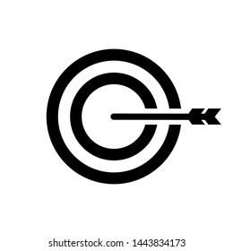 Target Arrow Icon. Focus, Goal or Dartboard in Simple Vector Sign & Trendy Symbolfor Design and Websites, Presentation or Mobile Application.