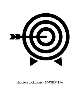 Target Arrow Icon. Focus, Goal or Dartboard in Simple Vector Sign & Trendy Symbolfor Design and Websites, Presentation or Mobile Application.