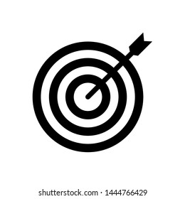 Target Arrow Icon. Focus, Goal or Dartboard in Simple Vector Sign & Trendy Symbolfor Design and Websites, Presentation or Mobile Application. 