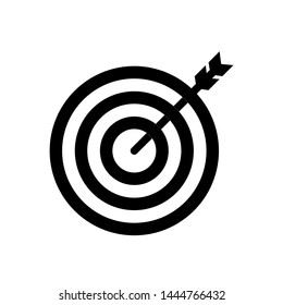 Target Arrow Icon. Focus, Goal or Dartboard in Simple Vector Sign & Trendy Symbolfor Design and Websites, Presentation or Mobile Application. 