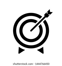 Target Arrow Icon. Focus, Goal or Dartboard in Simple Vector Sign & Trendy Symbolfor Design and Websites, Presentation or Mobile Application. 